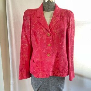 Vintage Christian Lacroix pink & gold jacquard blazer